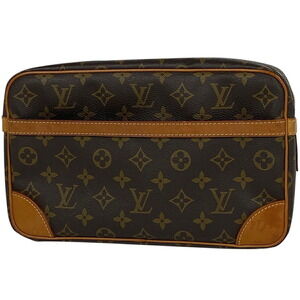 Louis Vuitton Compigne Clutch Bag Monogram Brown